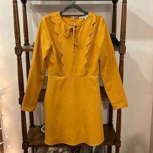 Mustard yellow long sleeve dress